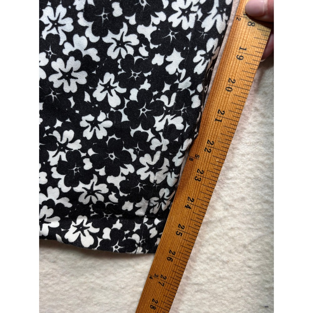 Banana Republic Sloan Floral Pants Black White Ankle Trousers SZ 12 #1052 - Picture 4 of 10